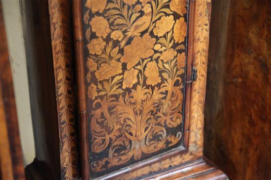 Thomas Taylor of Holborn. A late 17th century walnut and floral marquetry eight day longcase clock, H.6ft 9in.